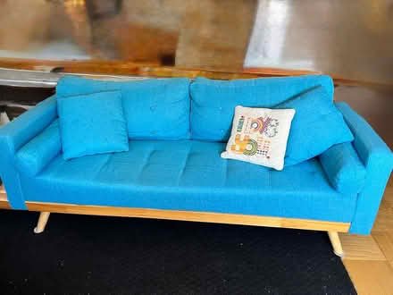 Photo of free Blue deco-look like-new couch (Harlem) #1