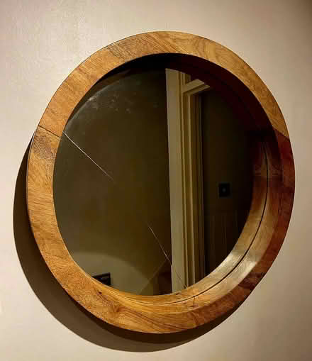 Photo of free Wooden framed mirror - cracked (Uckfield, Ringles Cross TN22) #1