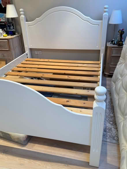 Photo of free Pine king size bed frame, painted white (Chiswick W4) #3