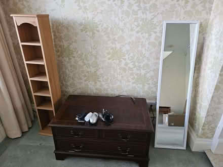 Photo of free TV tables, mirror, shelving (Roffey RH13) #1