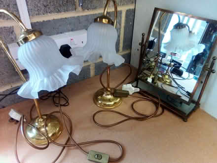 Photo of free Brass table lamps & mirror (Thirsk YO7) #1