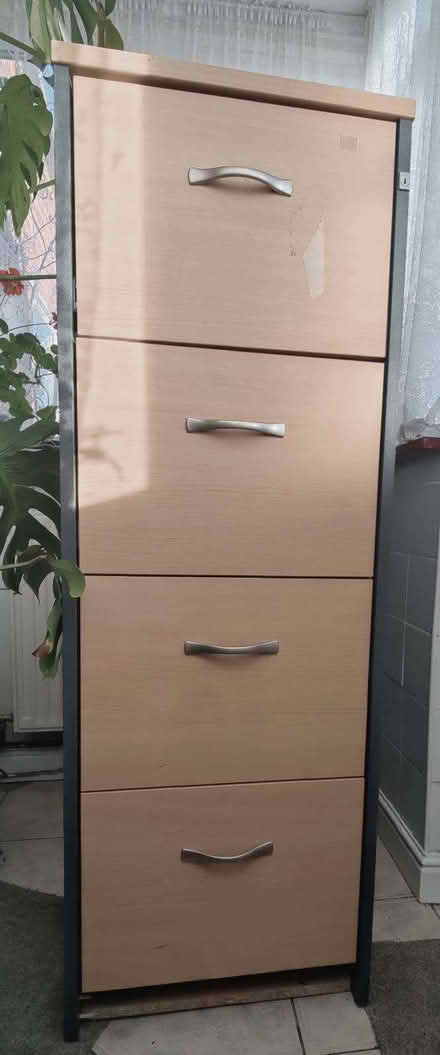 Photo of free Wood Effect 4 Drawer Filing Cabinet (Very Heavy) (Sudbrook GL4) #2