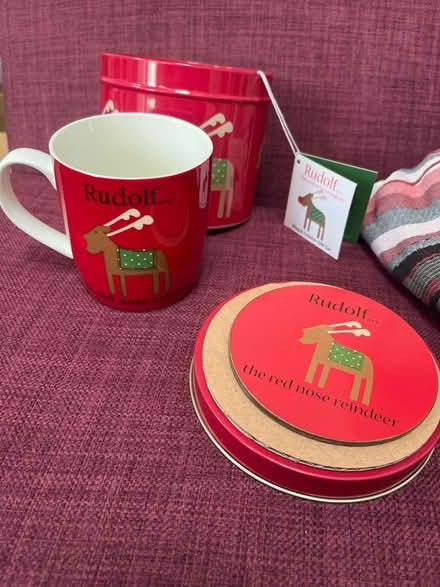 Photo of free Rudolph mug and coaster in a tin (Bampton OX18) #2