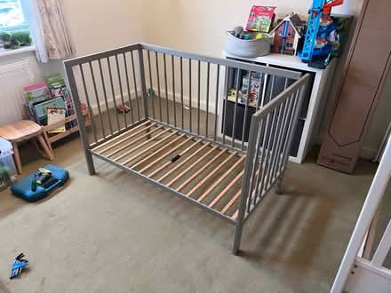 Photo of free Mokee Mini Cot Bed (120x60) + Little Green Sheep Mattress (Belvidere SY2) #3