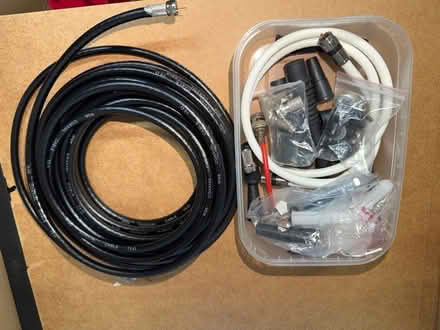 Photo of free Satellite cable and various connectors & sleeves (Welling DA16) #1