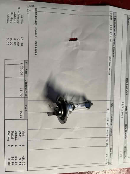 Photo of free Headlamp bulb for 2014 VW Passat (Chesterton OX26) #1