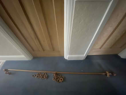 Photo of free Pine curtain rail and rings (St Leonards Green TN38) #1