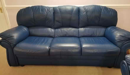 Photo of free Blue Sofa with 2 Armchairs (Brandwood End B14) #2