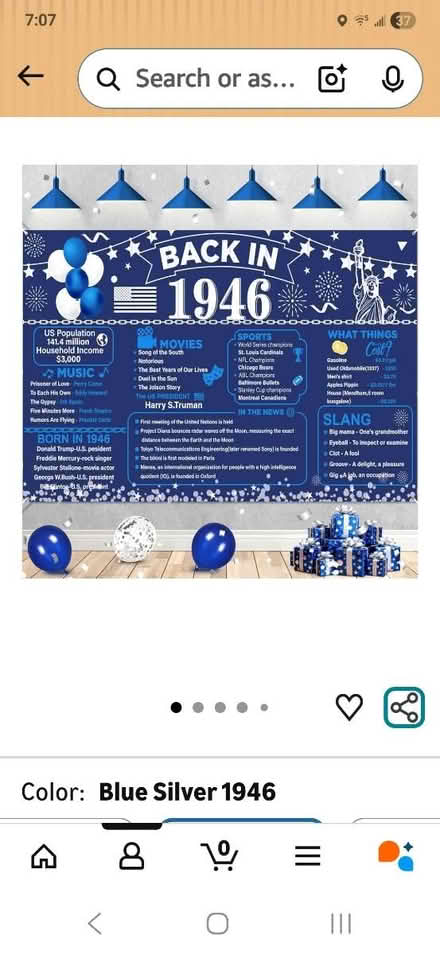 Photo of free Blue 80th Birthday Banner (Arlington MA) #1