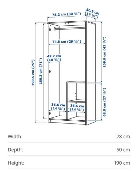Photo of free Ikea Brimnes 2 door wardrobe (Camden Road N7) #3
