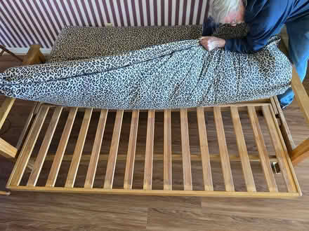 Photo of free Futon frame (solid oak) & futon (Lakeland) #4