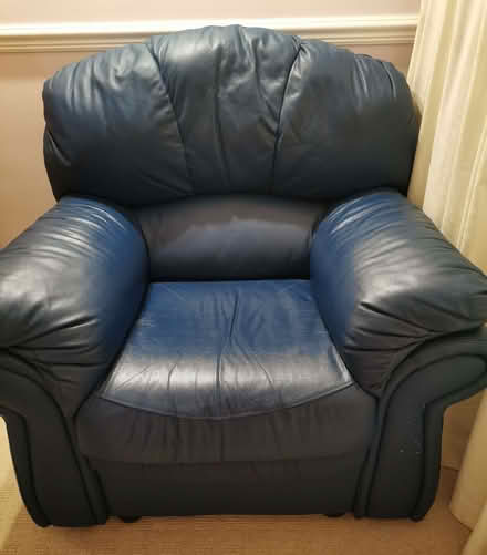 Photo of free Blue Sofa with 2 Armchairs (Brandwood End B14) #3