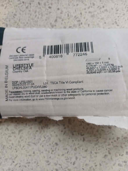 Photo of free Laminate flooring (Wadsley S6) #2