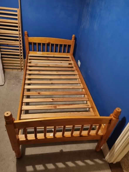 Photo of free 2 x pine single beds (Alderton) #1