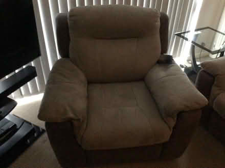 Photo of free Grey/fawn recliner armchair (Croydon CR0) #2