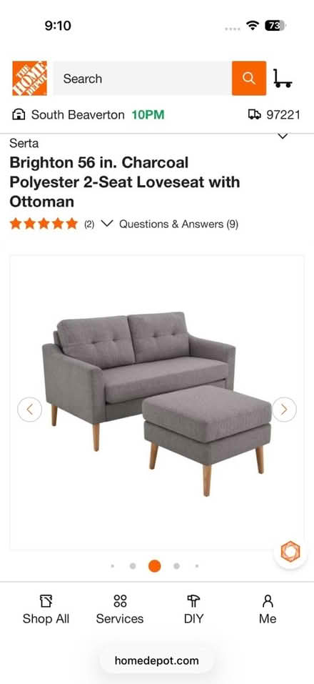 Photo of free Small loveseat/chaise (Southwest Portland) #3