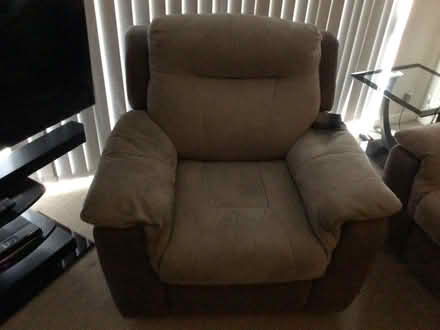 Photo of free Grey/fawn recliner armchair (Croydon CR0) #1