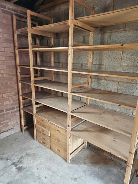 Photo of free Wooden shelving unit for garage etc (Rubery B45) #1
