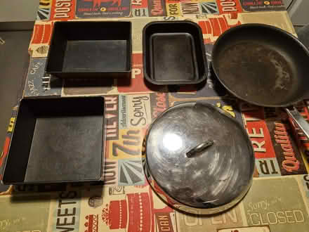 Photo of free 3 Baking Trays & Deep Heavy John Lewis Frying Pan (Old Farm Park MK7) #1