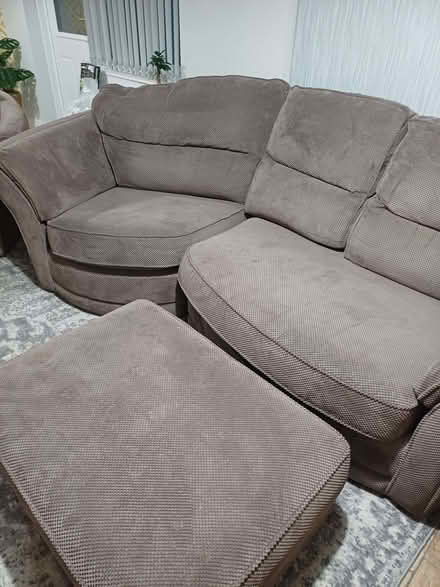 Photo of free a corner sofa with armchair and pouffe. (Bordesley Green B9) #1