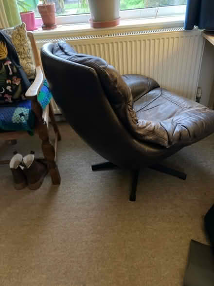 Photo of free Brown leather chair (Newhaven BN9) #2