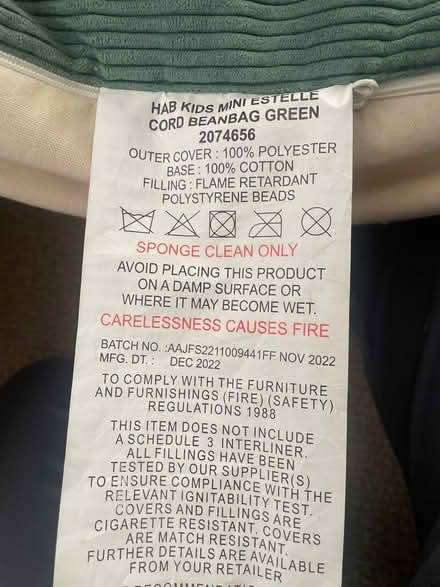 Photo of free Children’s bean bag chair Habitat (Fareham central PO16) #3