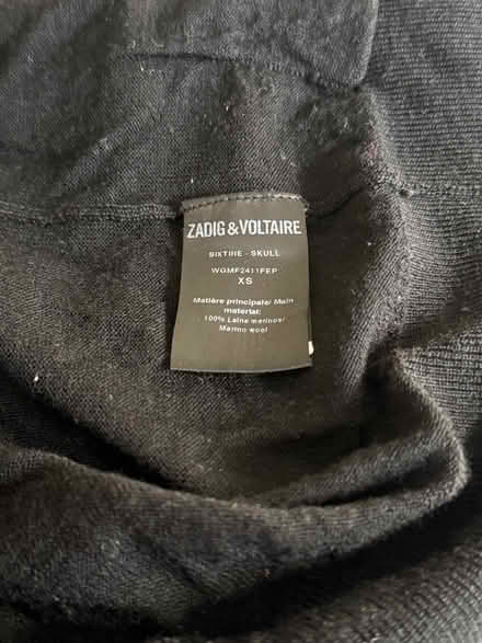 Photo of free Black merino wool hooded sweater (Midtown East) #3