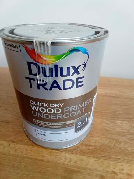 Photo of free Paint: wood primer undercoat, white 1L unopened (Brickhill MK41) #1