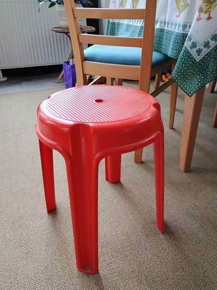 Photo of free Red plastic stool (Monkstown, County Dublin) #1