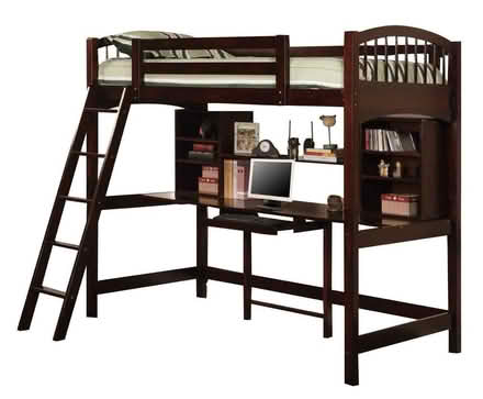 Photo of free Wooden loft bed with desk (Bloomington) #3