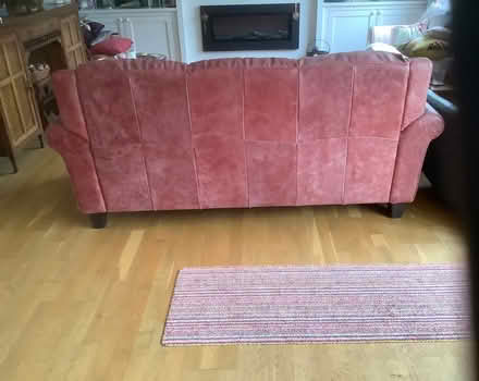 Photo of free Red Leather Sofa (Shoreham Beach) #4