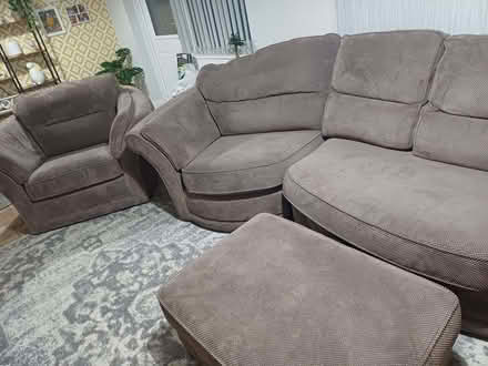 Photo of free a corner sofa with armchair and pouffe. (Bordesley Green B9) #4