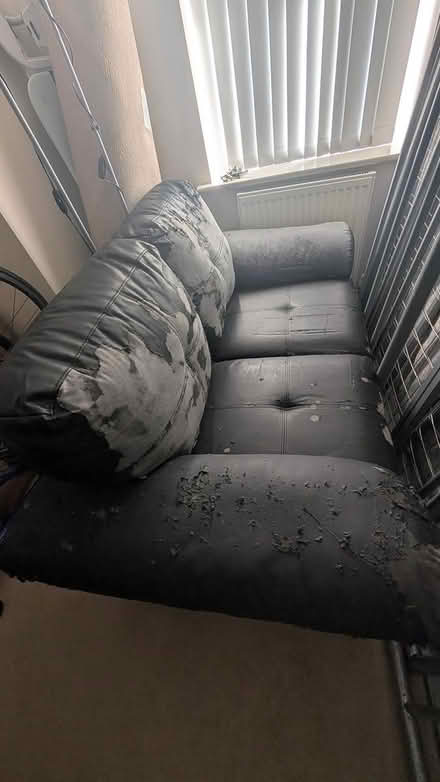 Photo of free Leather sofa 2 seater (Ludford court CW1) #1