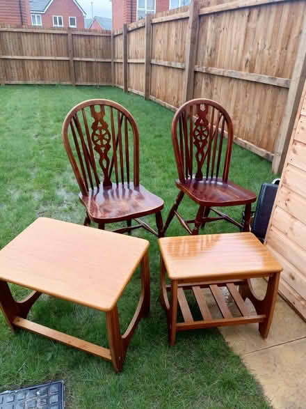 Photo of free 2 Dining chairs & 2 side stools (M31 4TR) #1