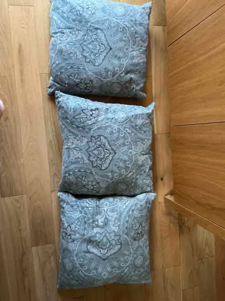 Photo of free 3 large Marks & Spencer Grey Blue cushions with infills (BT10) #2