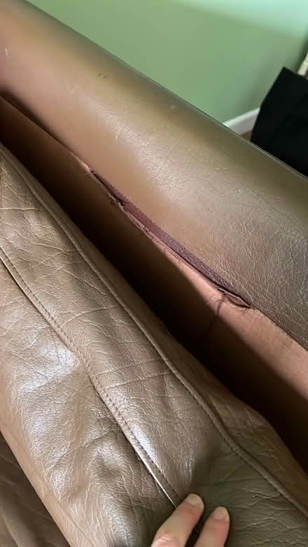 Photo of free brown leather sofa (E8 2BS) #3