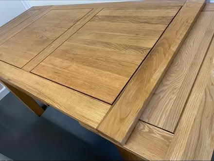 Photo of free Table and six leather worn Chairs (Denton M34) #3