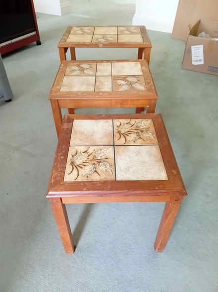 Photo of free Set of 3 gorgeous nested coffee tables!Art project potential (Roffey RH13) #4