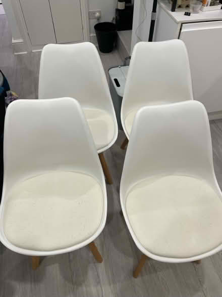 Photo of free Se of 4no white and wood chairs (Greencroft Gardens, NW6) #3