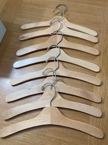 Photo of free 22 Solid Wood Coat hangers, with metal hanging hooks (Calthwaite CA11) #4