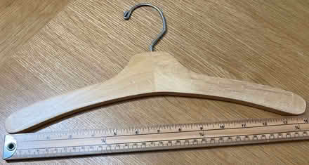 Photo of free 22 Solid Wood Coat hangers, with metal hanging hooks (Calthwaite CA11) #2
