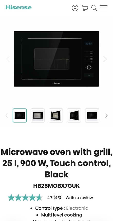 Photo of free Built-in Microwave oven with grill (TA11 6AN) #1