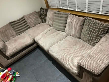 Photo of free Beige L-shaped sofa (two parts) (Balmullo KY16) #2
