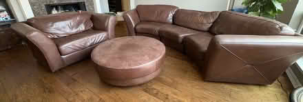 Photo of free Leather couch & loveseat (North Star / Campbell Rd.) #1