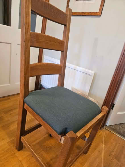 Photo of free Wooden chair with green seat (St Albans AL1) #1