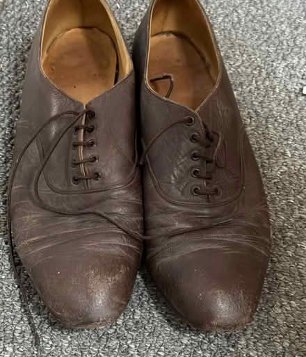 Photo of free A pair of brown handmade leather shoes 10/11 (Southsea PO5) #1