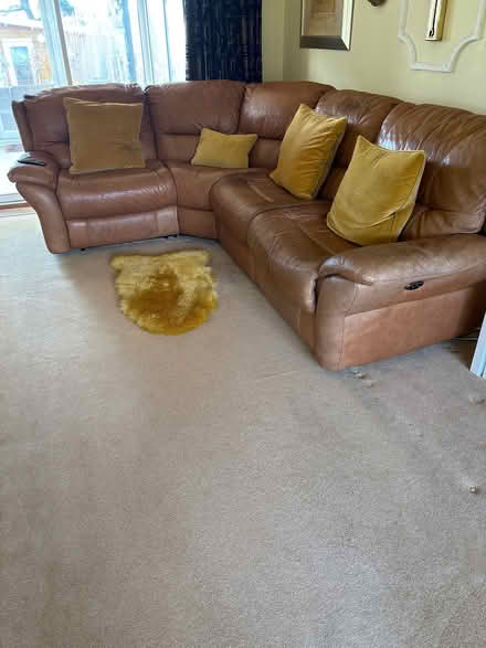 Photo of free Tan leather corner sofa 4 seater (Talbot Woods BH4) #1