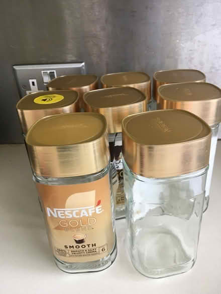 Photo of free 8 Empty Glass Coffee Jars with lids (Heysham LA3) #1