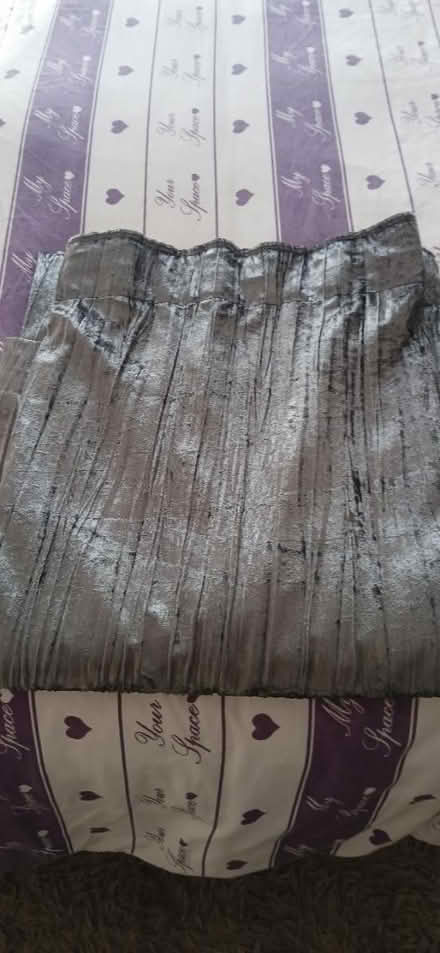 Photo of free Grey crushed velvet curtains (Morecambe) #1