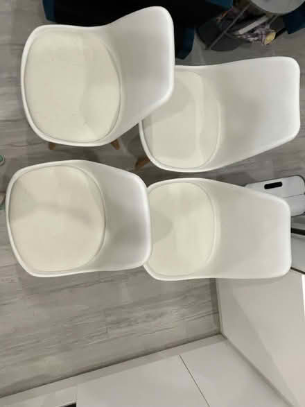 Photo of free Se of 4no white and wood chairs (Greencroft Gardens, NW6) #2